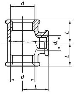 Схема для Тройник Ду15 мм