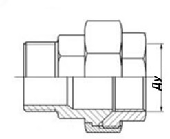 Схема для Соединитель с накидной гайкой Ду 32