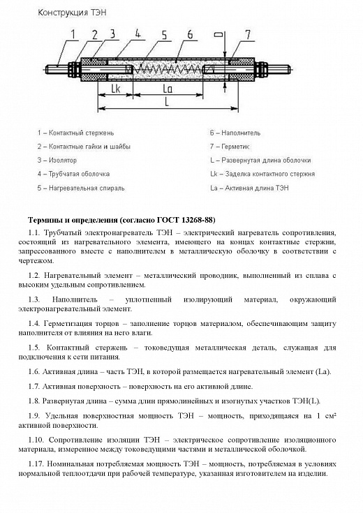 Схема для Элек ТЭН 220А10/3,0 Т Ф4 220В (м/о 220мм) возд. шц. нерж.