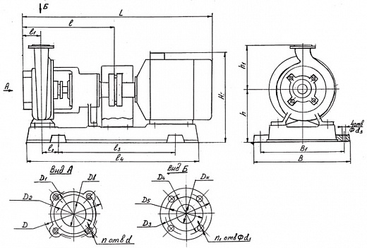 Схема для Консольный насос - К160/30б (агрегат)