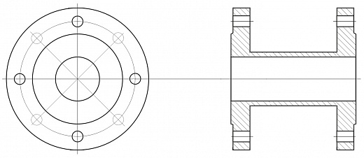 Схема для Фланцевая вставка ДУ 100 мм