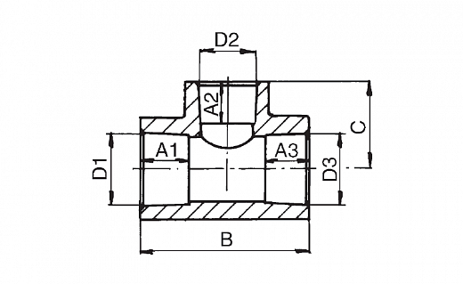 Схема для Тройник Дн57 нерж/сталь п/приварку